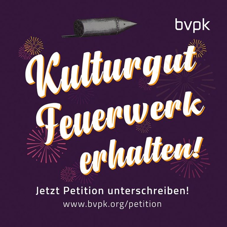 ME Effekte Ellwangen, Ostalbkreis Mitglied im bvpk, Bundesverband Pyrotechnik & Kunstfeuerwerk e.V.
Petition - Feuerwerk erhalten!
